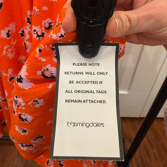 Whistles Vibrant Orange Floral Print Midi Dress, Size 2 - Picture 10 of 11